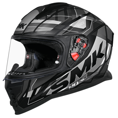 SMK Nova Helmet With Clear Visor Track Graphic - GL266