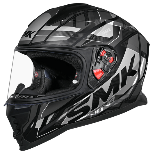 SMK N1 ISI Full-Face Nova Helmet With Clear Visor Track Graphic - GL266