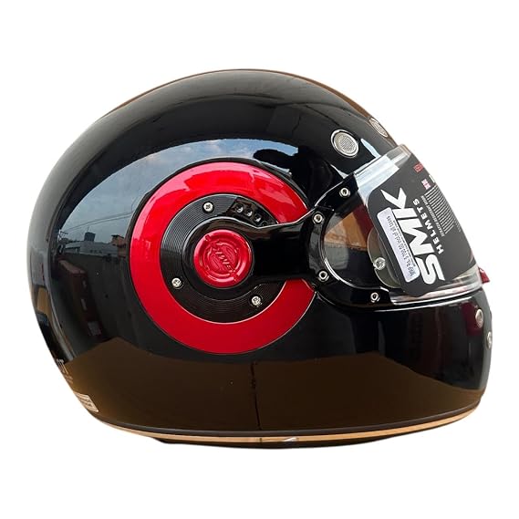 SMK Retro Gloss Black Full-Face Helmet - GL230