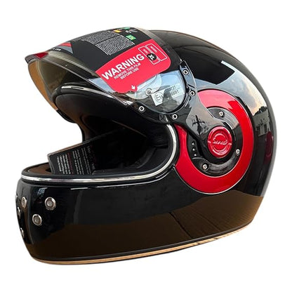 SMK Retro Gloss Black Full-Face Helmet - GL230