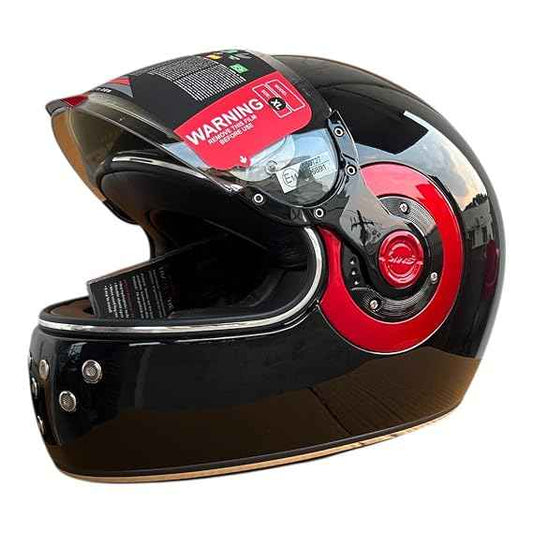 SMK Retro Gloss Black Full-Face Helmet - GL230