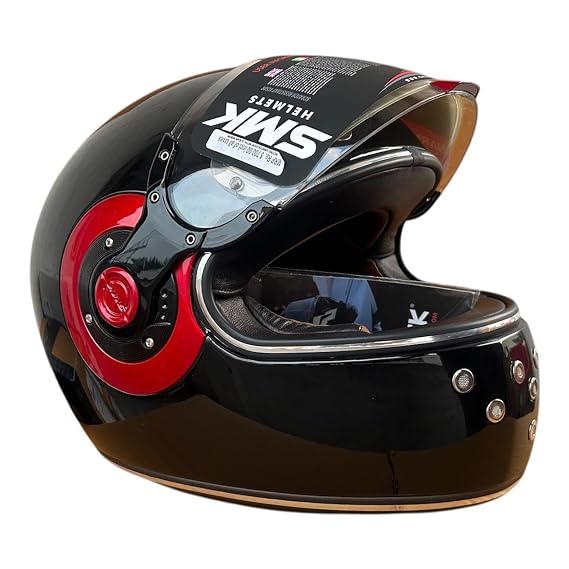 SMK Retro Gloss Black Full-Face Helmet - GL230