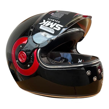 SMK Retro Gloss Black Full-Face Helmet - GL230