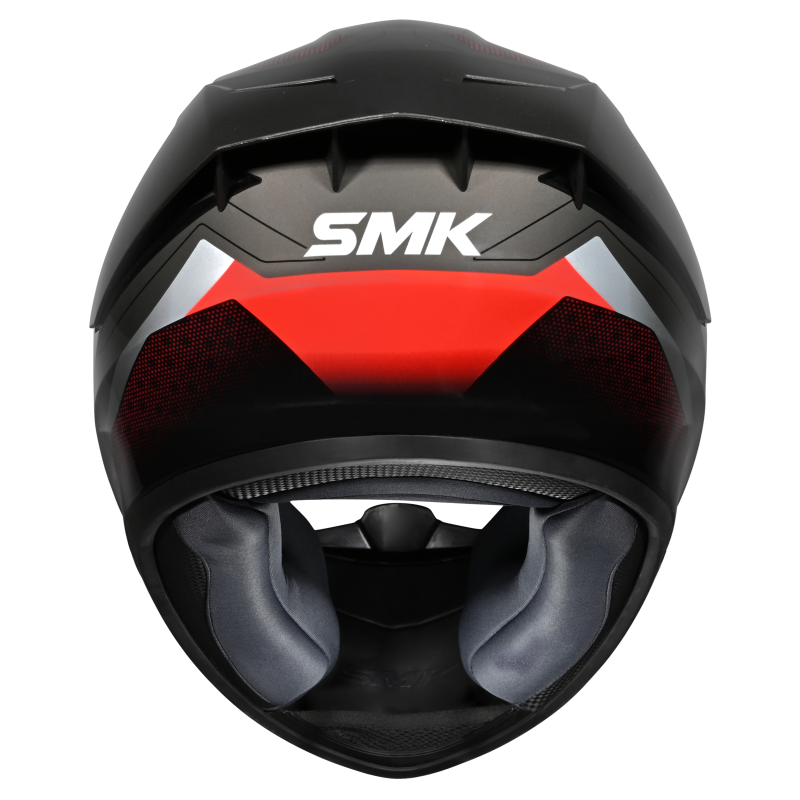 SMK Stellar Sports Flight Gloss Black Red Grey Helmet - GL236