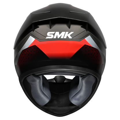 SMK Stellar Sports Flight Gloss Black Red Grey Helmet - GL236