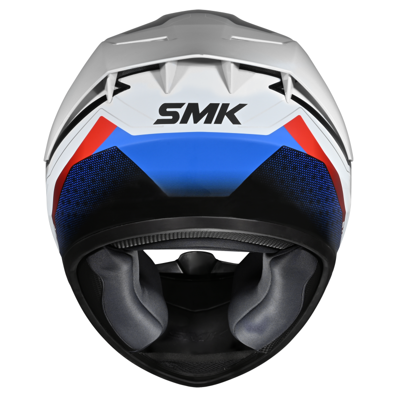 SMK Stellar Sports Flight Gloss Black White Red Helmet - GL213