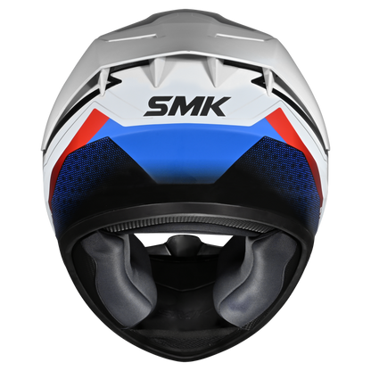 SMK Stellar Sports Flight Gloss Black White Red Helmet - GL213