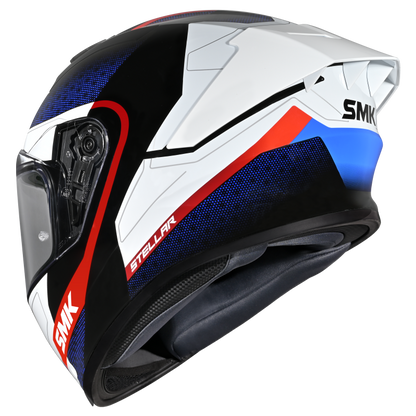SMK Stellar Sports Flight Gloss Black White Red Helmet - GL213