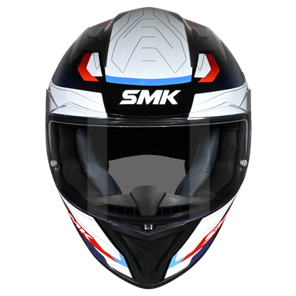 SMK Stellar Sports Flight Gloss Black White Red Helmet - GL213