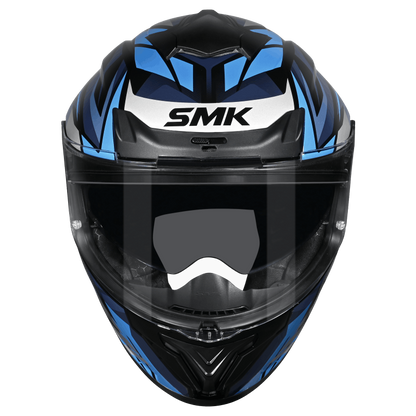 SMK Typhoon Rival Gloss Black Blue Grey Helmet - GL256