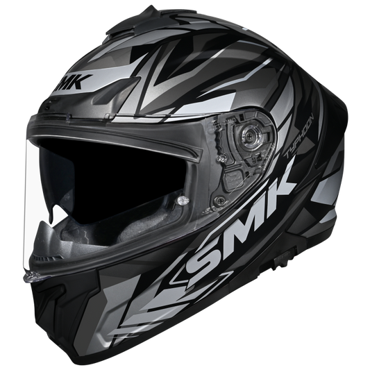 SMK Typhoon Rival Matt Black Grey Helmet - MA266