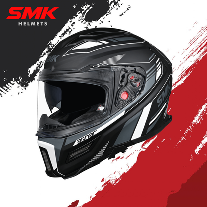 SMK Agnar Revv Matt Grey White Helmet - MA261