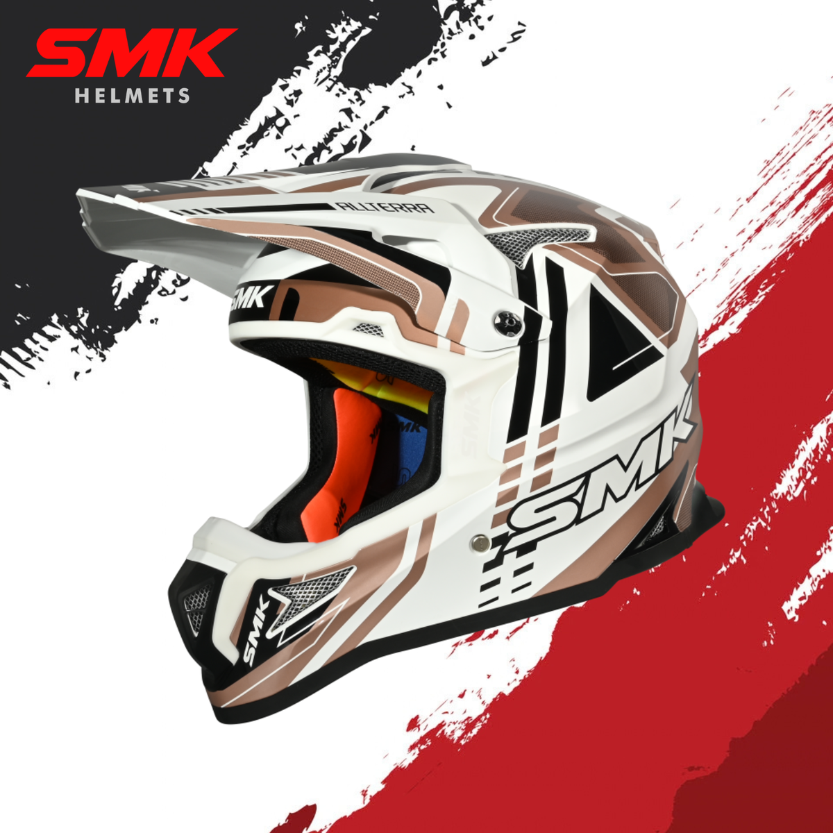 SMK Allterra Helmet X-Sprint Matt White  Bronze  Black - MA172