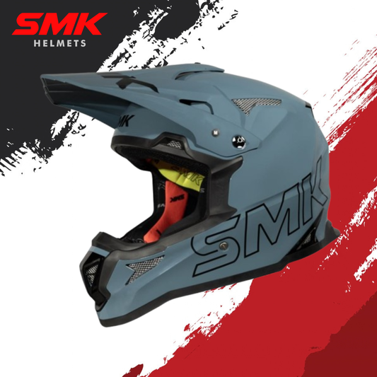 SMK Allterra Solid – Off Road Helmet  – Sharkskin Blue GL 500