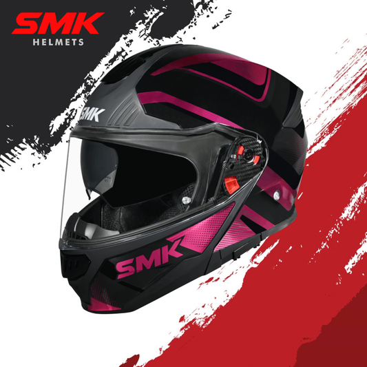 SMK Gullwing Omega Flip-up Helmet (GL296 Magenta Chrome)