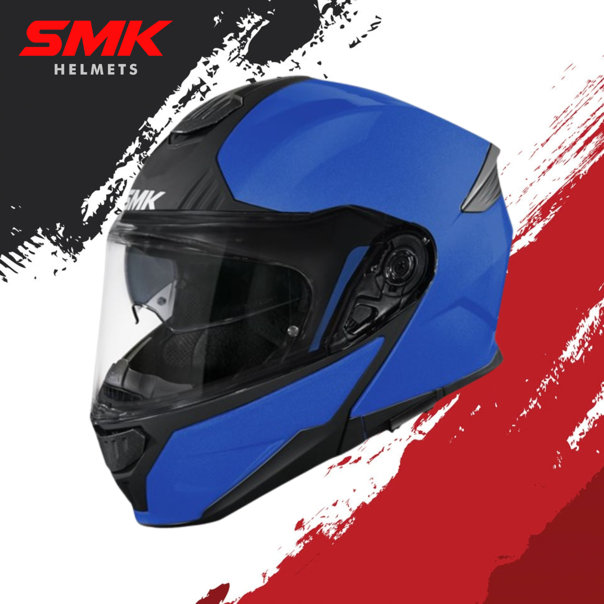 SMK Gullwing Solid  – Flip-up Helmet  –  Flame Blue MA 500