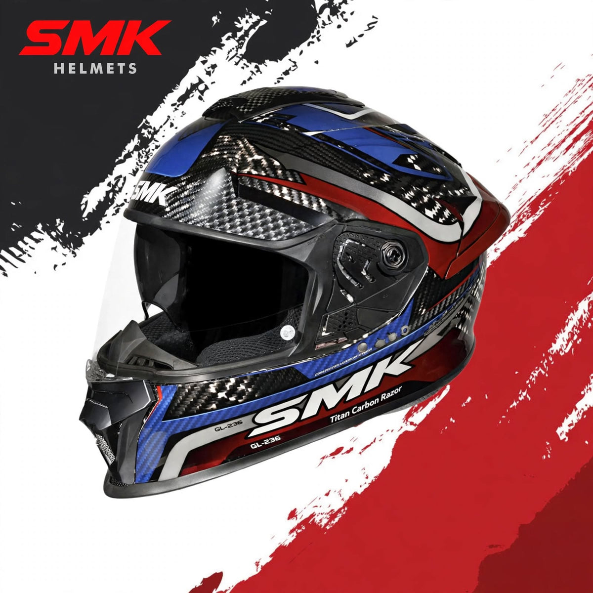 SMK Titan Carbon Razor – Full Face Helmets – GL 236