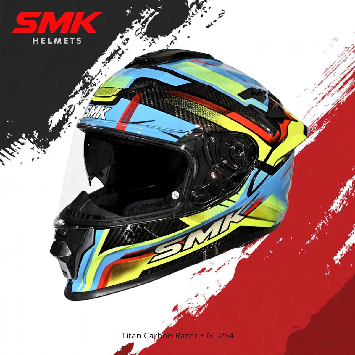 SMK Titan Carbon Razor – Full Face Helmets – GL 254