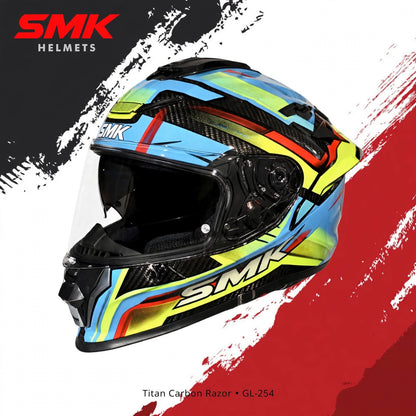 SMK Titan Carbon Razor – Full Face Helmets – GL 254