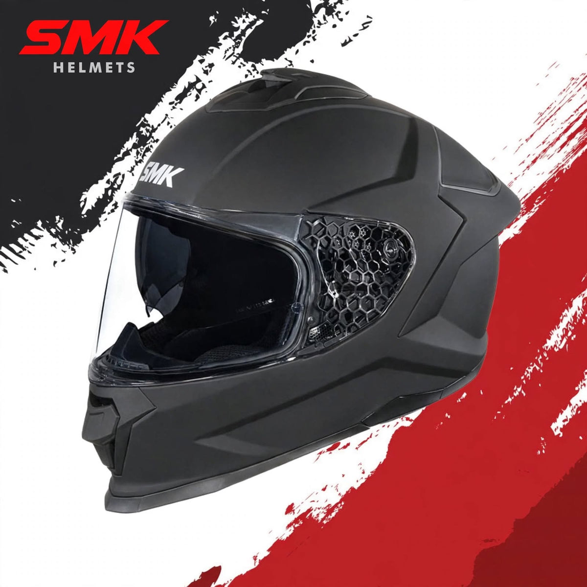 SMK Titan Solid – Full Face Helmets – Black MA 200