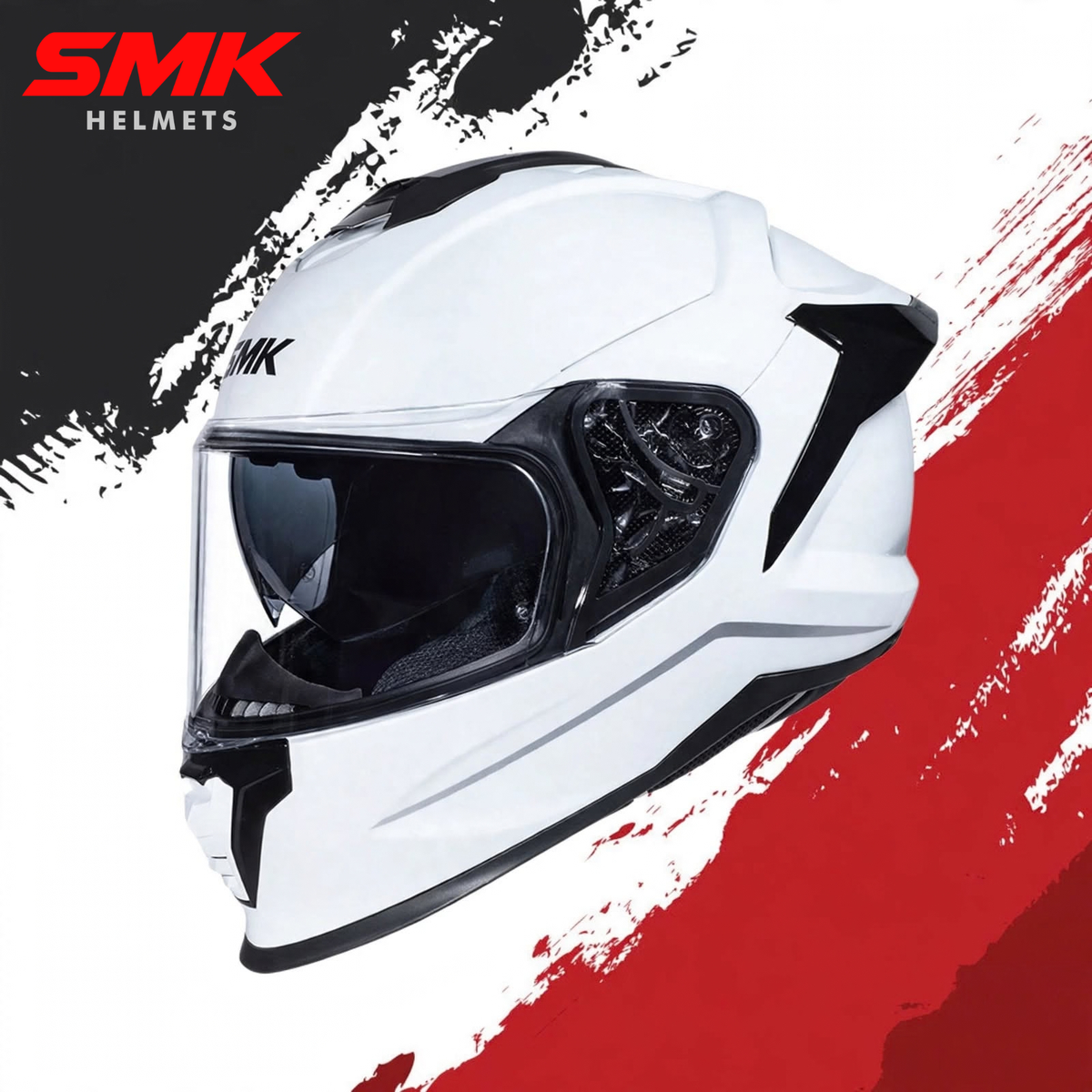 SMK Titan Solid – Full Face Helmets – White GL 100