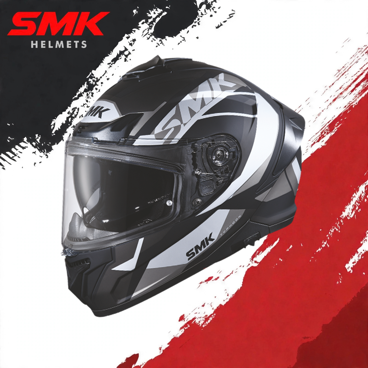 SMK Typhoon D-ring Style Graphics with Clear Visor - GL266