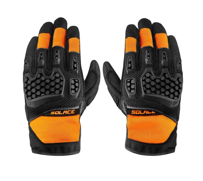 SOLACE - AIRX Dualsport CE Riding Gloves (Flame Orange) - Riders Junction