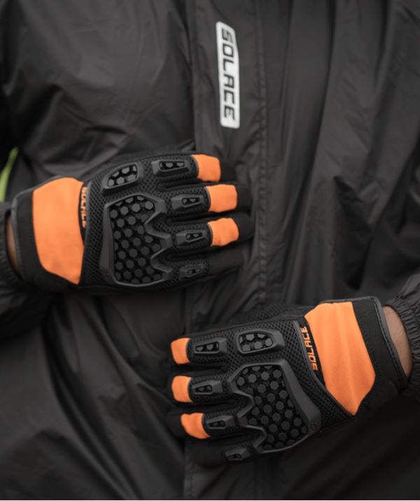 SOLACE - AIRX Dualsport CE Riding Gloves (Flame Orange) - Riders Junction