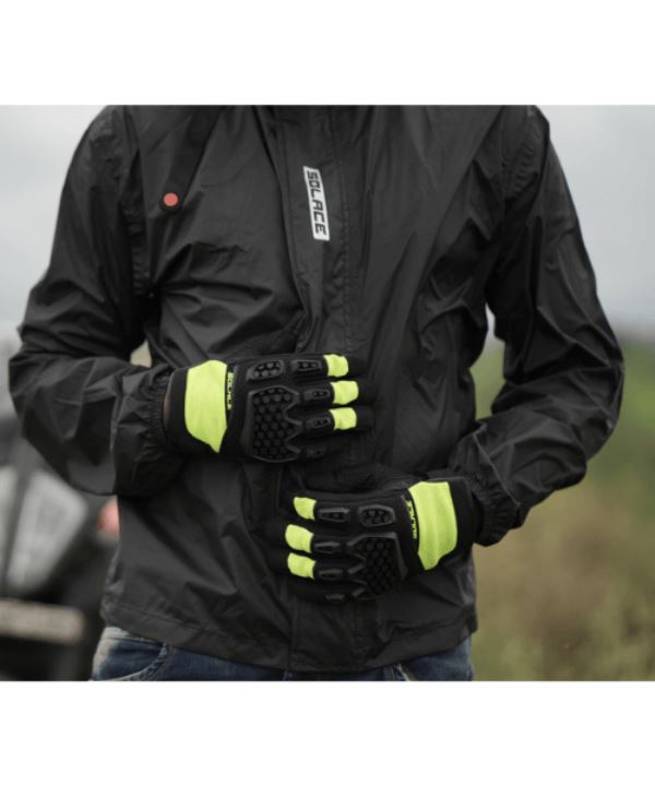 SOLACE - AIRX Dualsport CE Riding Gloves (Neon Green) - Riders Junction