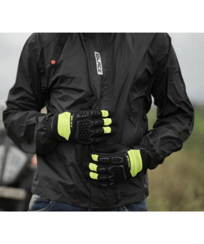 SOLACE - AIRX Dualsport CE Riding Gloves (Neon Green) - Riders Junction