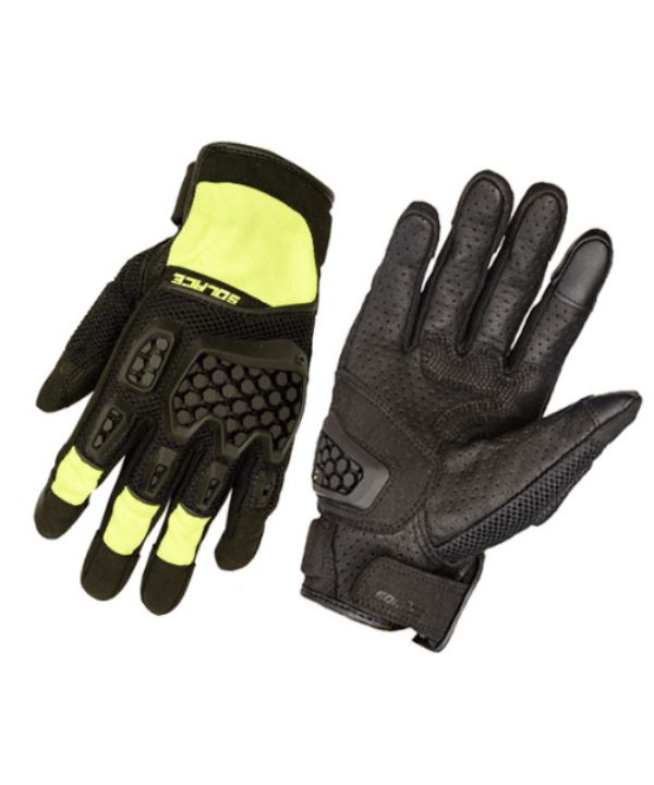 SOLACE - AIRX Dualsport CE Riding Gloves (Neon Green) - Riders Junction