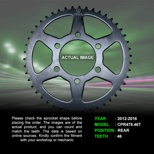 SPROCKET REAR KAWASAKI ER6N (2012-2016)-CPR478.46T – CRANK1