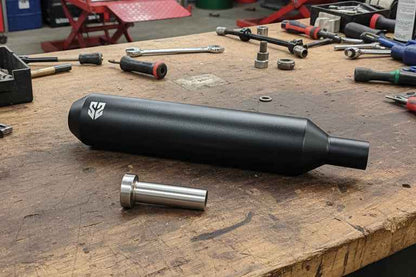 SS Motocorp - Slip-On Exhaust For Royal Enfield Classic Reborn 350 (Matte Black Finish)