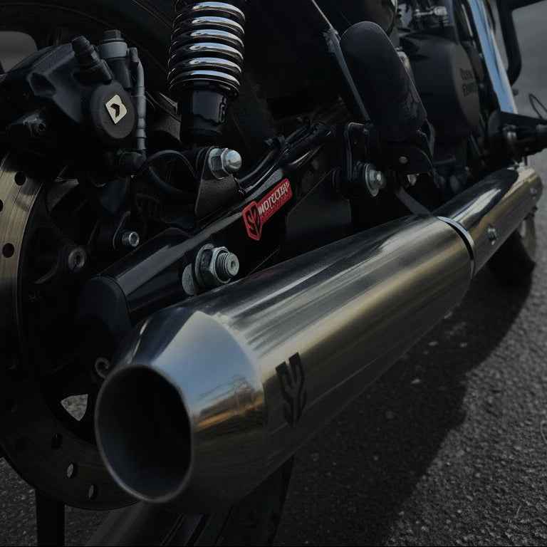 SS Motocorp - Slip-On Exhaust For Royal Enfield Classic Reborn 350 (Steel Polished Finish)