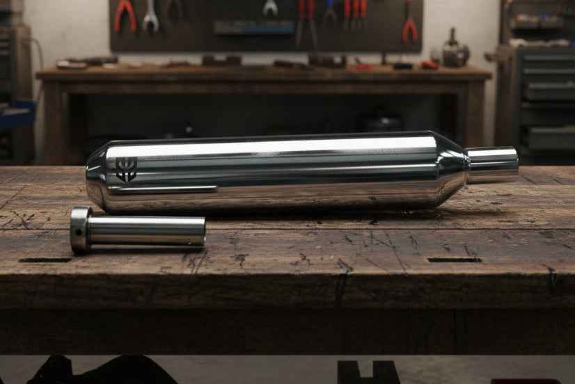 SS Motocorp - Slip-On Exhaust For Royal Enfield Classic Reborn 350 (Steel Polished Finish)