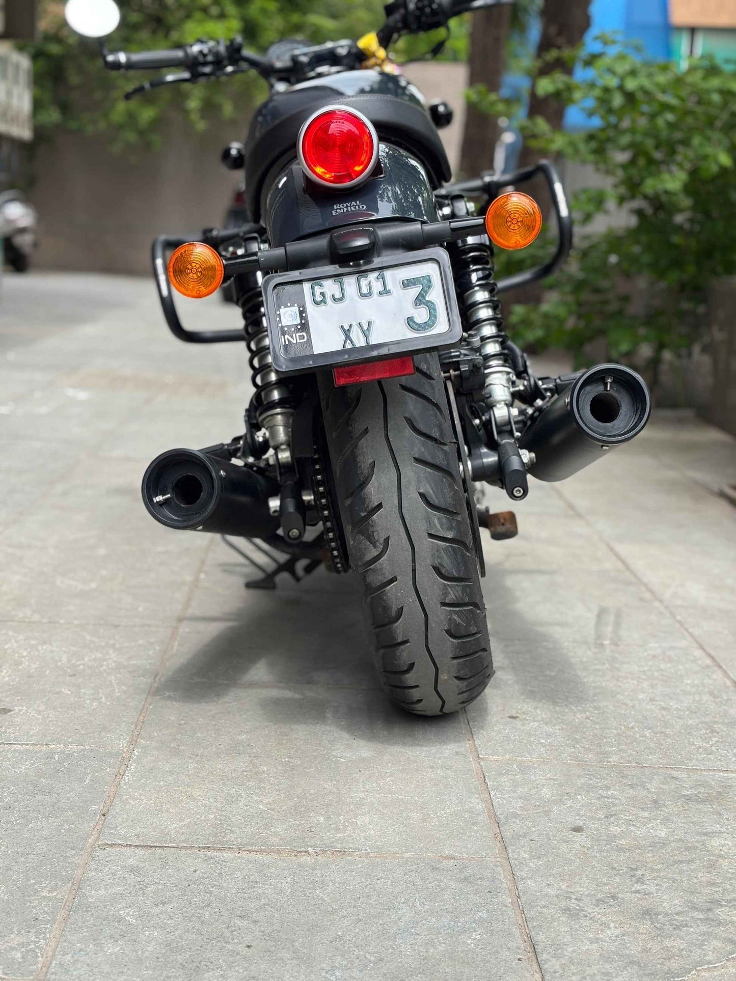 SS Motocorp - Slip-On Silencer (Pair) For Royal Enfield Shotgun 650 (Black Finish)