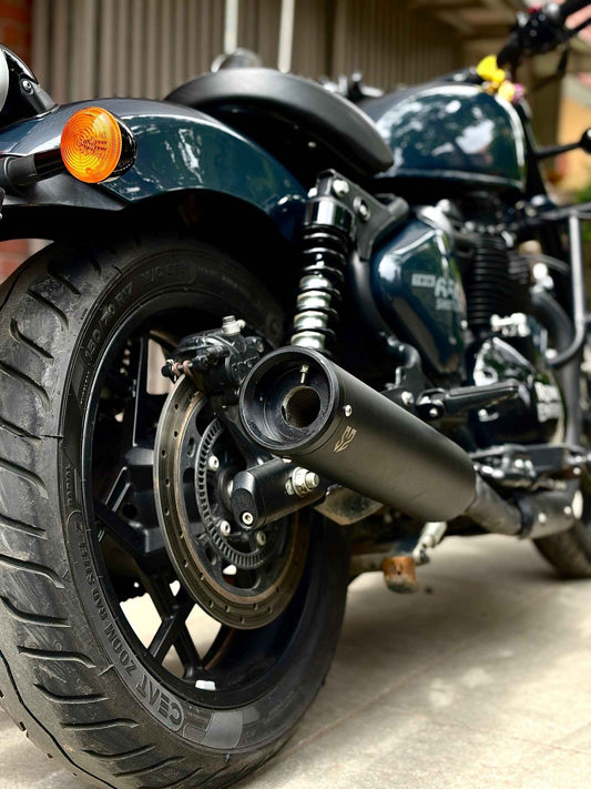 SS Motocorp - Slip-On Silencer (Pair) For Royal Enfield Shotgun 650 (Black Finish)