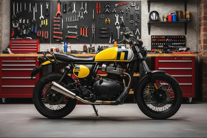 SS Motocorp - Royal Enfield Bear 650- Resonator Box Delete Pipe & Slip-On Exhaust Set