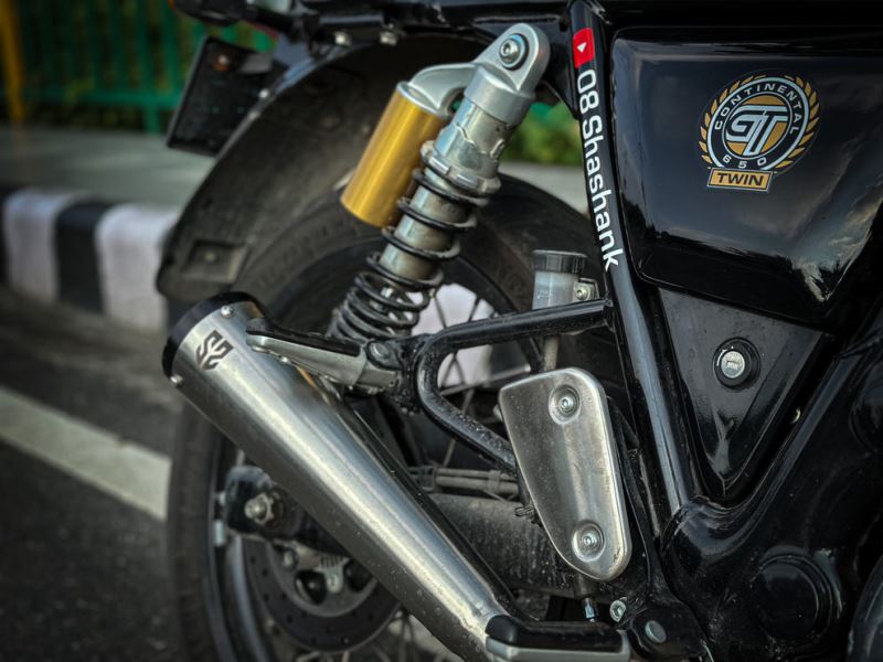 SS Motocorp Adaptable Slip-On Silencer (Pair)- SLIM CANS-STEEL FINISH For Royal Enfield Interceptor 650 / Continental GT 650