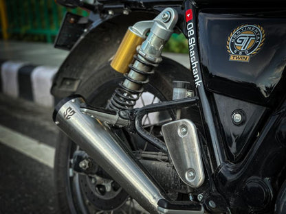 SS Motocorp Adaptable Slip-On Silencer (Pair)- SLIM CANS-STEEL FINISH For Royal Enfield Interceptor 650 / Continental GT 650