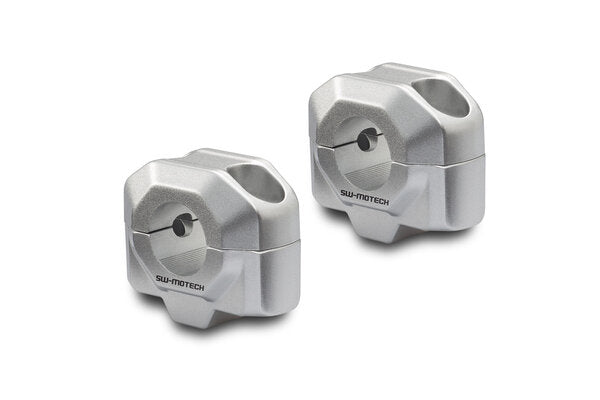 SW-Motech 20mm Handlebar Risers for 22mm Handlebars – Silver