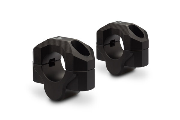 SW-Motech 20mm Milled Handlebar Risers for 28mm Handlebars - Black - LEH.00.039.20201B