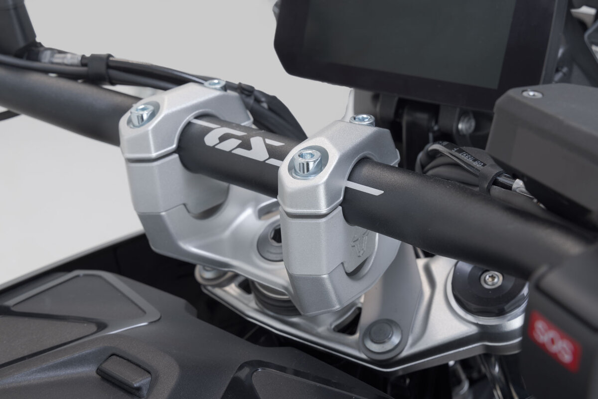 SW-Motech 30mm Handlebar Risers for BMW R 1300 GS - Silver - LEH.07.039.13000/S