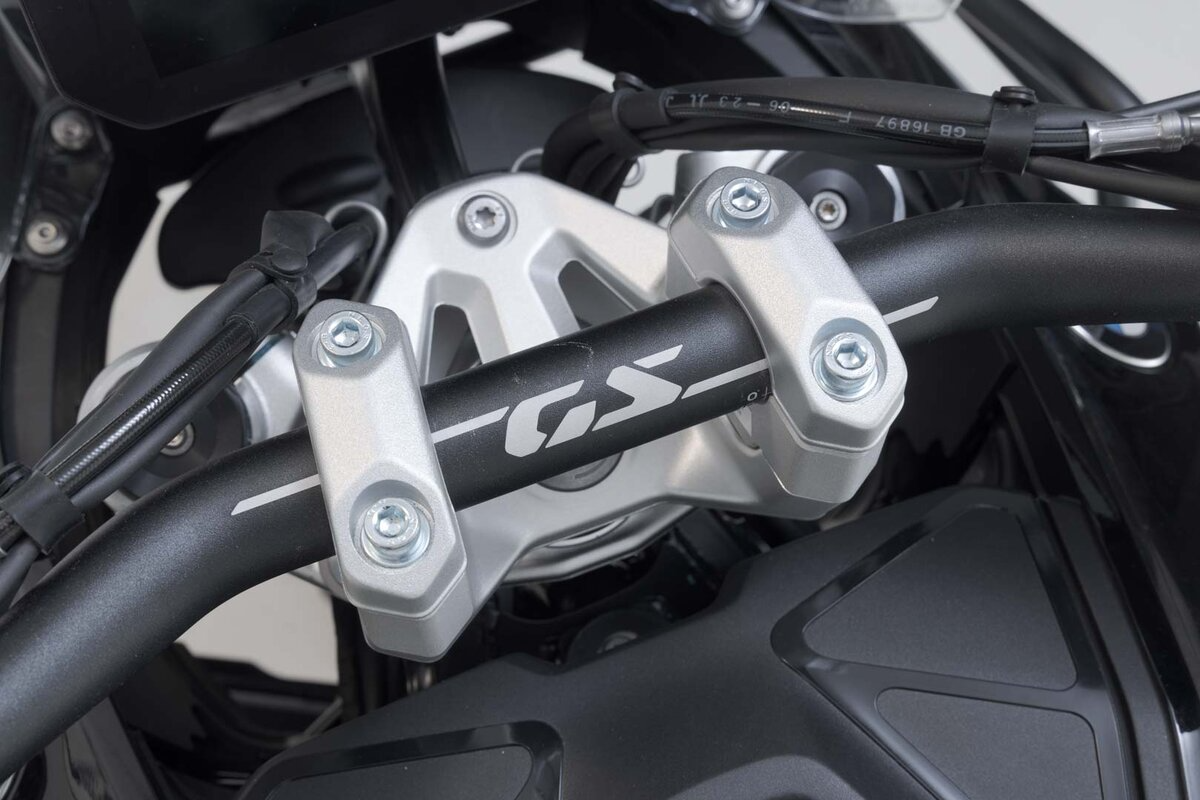 SW-Motech 30mm Handlebar Risers for BMW R 1300 GS - Silver - LEH.07.039.13000/S