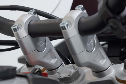 SW-Motech 30mm Handlebar Risers for Triumph Tiger 900 GT / Rally Pro - Silver - LEH.11.039.10600.30/S