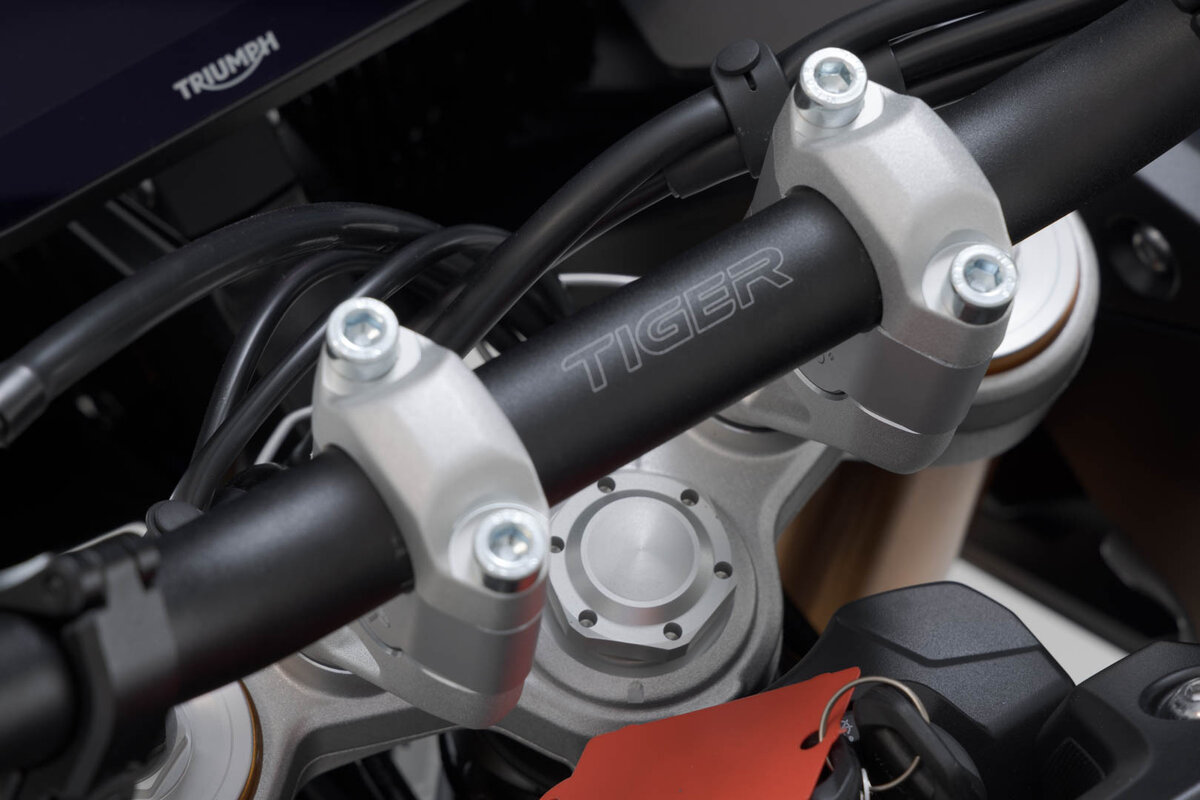 SW-Motech 30mm Handlebar Risers for Triumph Tiger 900 GT / Rally Pro - Silver - LEH.11.039.10600.30/S