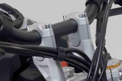 SW-Motech 30mm Handlebar Risers for Triumph Tiger 900 GT / Rally Pro - Silver - LEH.11.039.10600.30/S