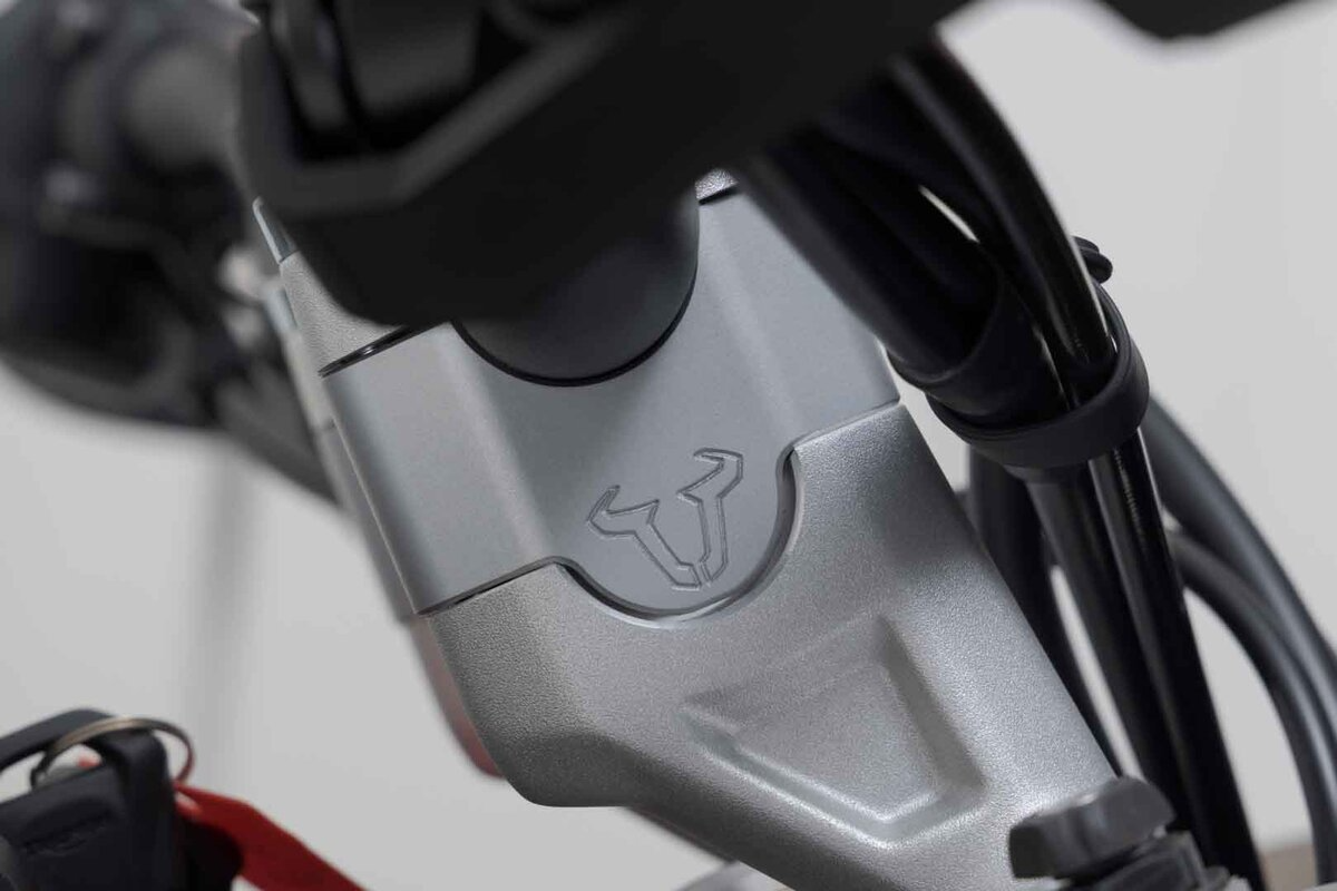 SW-Motech 30mm Handlebar Risers for Triumph Tiger 900 GT / Rally Pro - Silver - LEH.11.039.10600.30/S