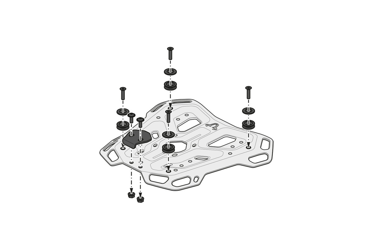 SW-Motech ADVENTURE-RACK for BMW R 1300 GS / GSA - For Use with OEM Top Case Mount - GPT.07.975.19100/B