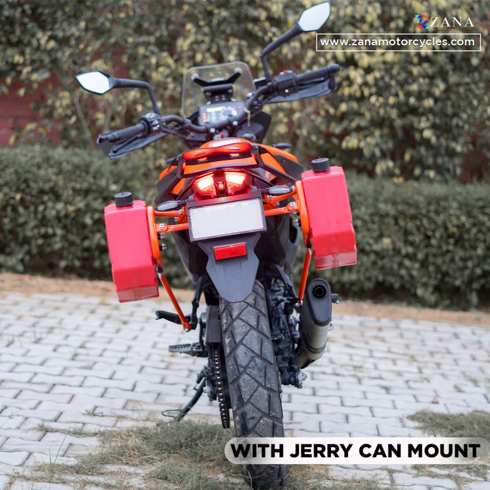 KTM 390/250/390 X Adventure Orange Saddle Stay with Jerry Can Mount by ZANA-ZI-8155